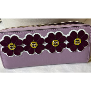 Kate Spade New Sylvia Flower Slim Wallet Orchid Lilac Leather